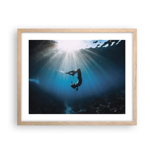 Affiche dans un chêne clair - Poster - Dans sous-marine - 50x40 cm
