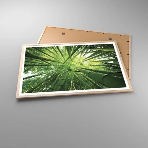 Affiche dans un chêne clair - Poster - Dans une bambouseraie - 91x61 cm