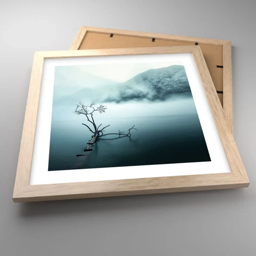Affiche dans un chêne clair - Poster - D'eau et de brouillard - 30x30 cm