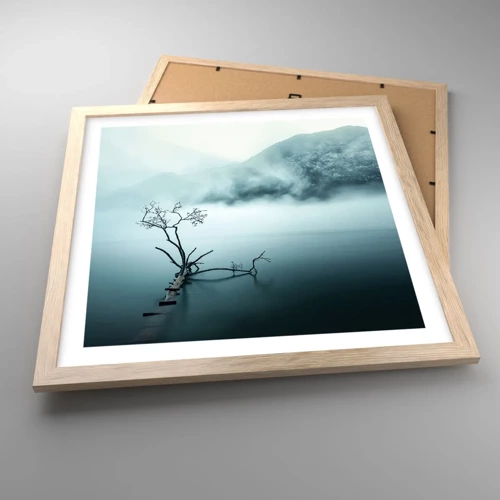 Affiche dans un chêne clair - Poster - D'eau et de brouillard - 40x40 cm
