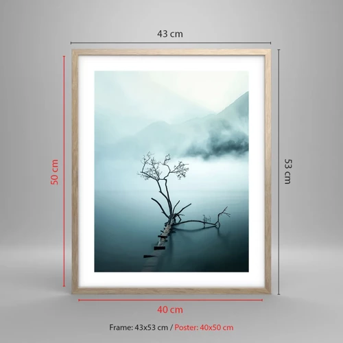 Affiche dans un chêne clair - Poster - D'eau et de brouillard - 40x50 cm