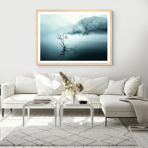 Affiche dans un chêne clair - Poster - D'eau et de brouillard - 50x40 cm