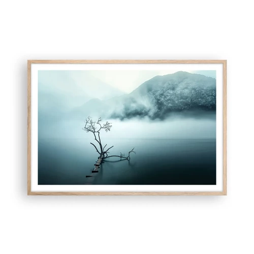 Affiche dans un chêne clair - Poster - D'eau et de brouillard - 91x61 cm