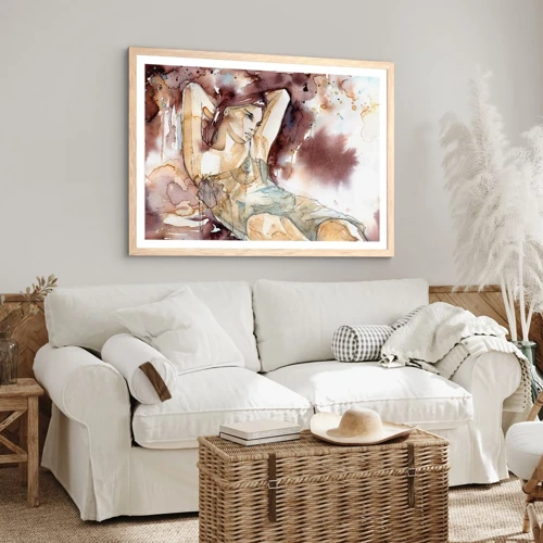 Affiche dans un chêne clair - Poster - D'humeur lilas - 40x30 cm