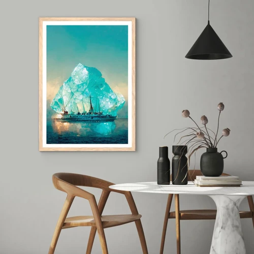 Affiche dans un chêne clair - Poster - Diamant arctique - 30x40 cm