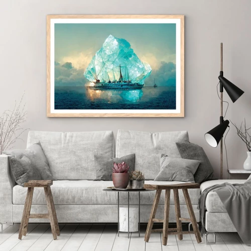 Affiche dans un chêne clair - Poster - Diamant arctique - 40x30 cm