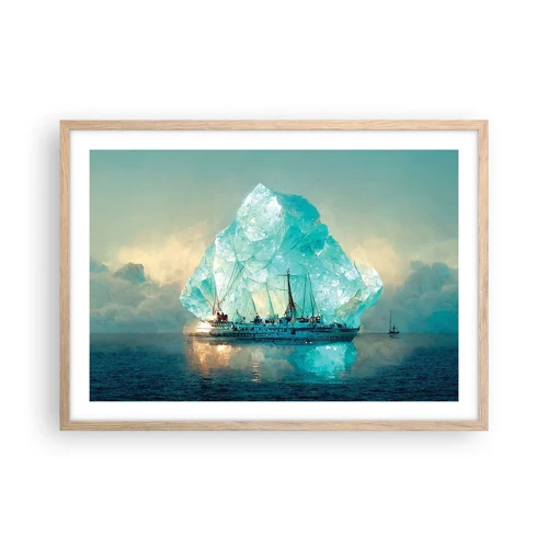 Affiche dans un chêne clair - Poster - Diamant arctique - 70x50 cm