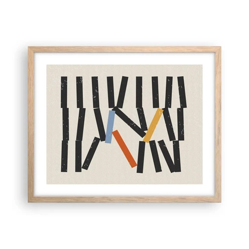 Affiche dans un chêne clair - Poster - Dominos – composition - 50x40 cm