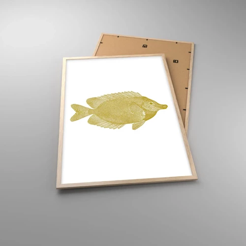 Affiche dans un chêne clair - Poster - Du poisson et c'est tout - 61x91 cm