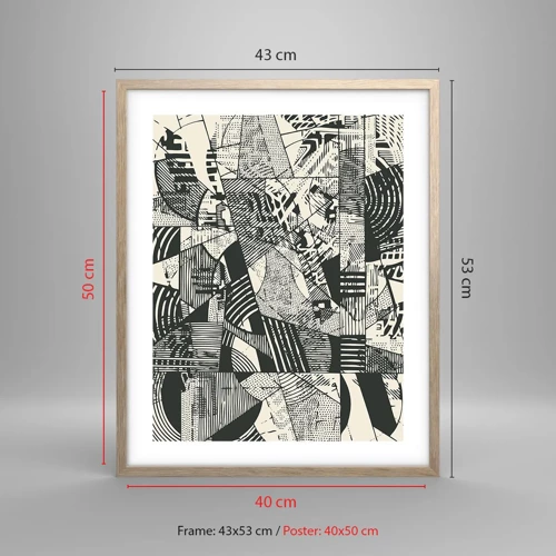 Affiche dans un chêne clair - Poster - Dynamique du modernisme - 40x50 cm