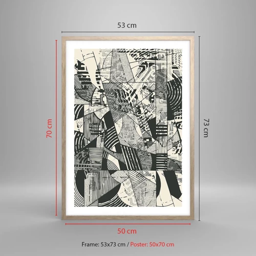 Affiche dans un chêne clair - Poster - Dynamique du modernisme - 50x70 cm
