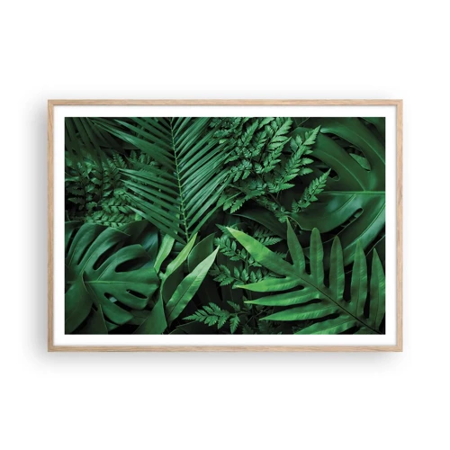 Affiche dans un chêne clair - Poster - Emmitouflé de verdure - 100x70 cm