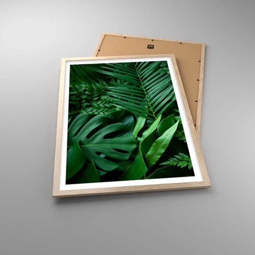 Affiche dans un chêne clair - Poster - Emmitouflé de verdure - 50x70 cm