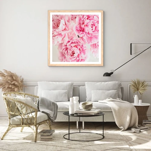 Affiche dans un chêne clair - Poster - En glamour rose - 40x40 cm