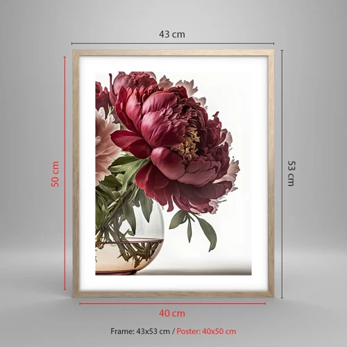 Affiche dans un chêne clair - Poster - En pleine floraison de beauté - 40x50 cm