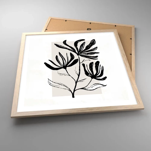 Affiche dans un chêne clair - Poster - Esquisse pour l'herbier - 50x50 cm
