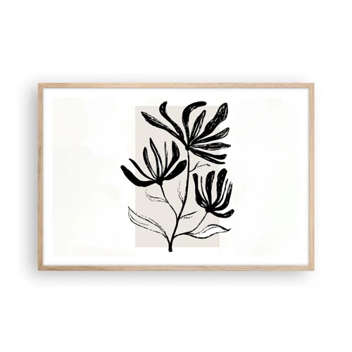 Affiche dans un chêne clair - Poster - Esquisse pour l'herbier - 91x61 cm