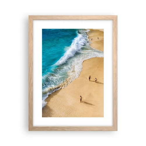 Affiche dans un chêne clair - Poster - Et ensuite le soleil, la plage… - 30x40 cm
