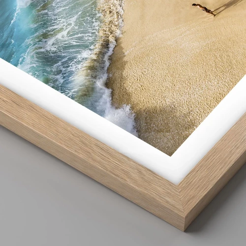 Affiche dans un chêne clair - Poster - Et ensuite le soleil, la plage… - 30x40 cm