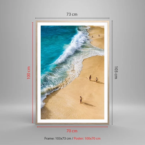 Affiche dans un chêne clair - Poster - Et ensuite le soleil, la plage… - 70x100 cm
