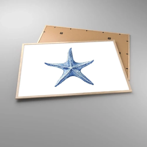 Affiche dans un chêne clair - Poster - Étoile de mer - 100x70 cm