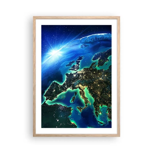 Affiche dans un chêne clair - Poster - Europe pétillante - 50x70 cm