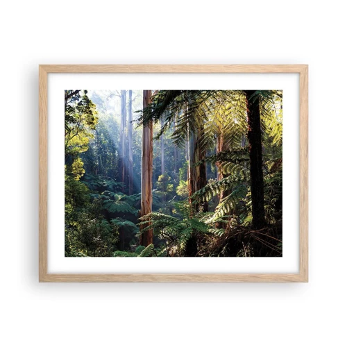 Affiche dans un chêne clair - Poster - Fable de la forêt - 50x40 cm