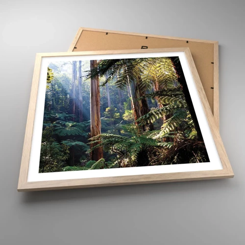 Affiche dans un chêne clair - Poster - Fable de la forêt - 50x50 cm