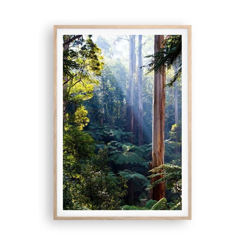 Affiche dans un chêne clair - Poster - Fable de la forêt - 70x100 cm