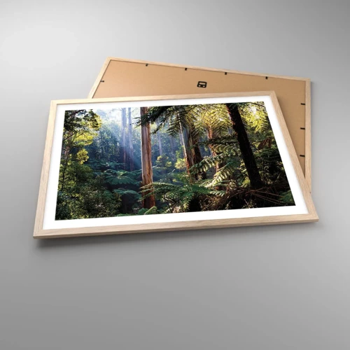 Affiche dans un chêne clair - Poster - Fable de la forêt - 70x50 cm