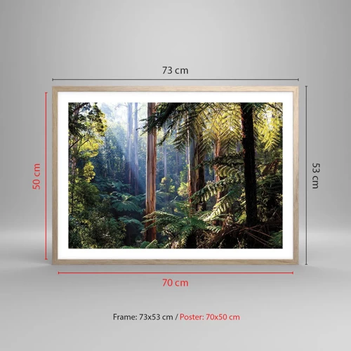 Affiche dans un chêne clair - Poster - Fable de la forêt - 70x50 cm