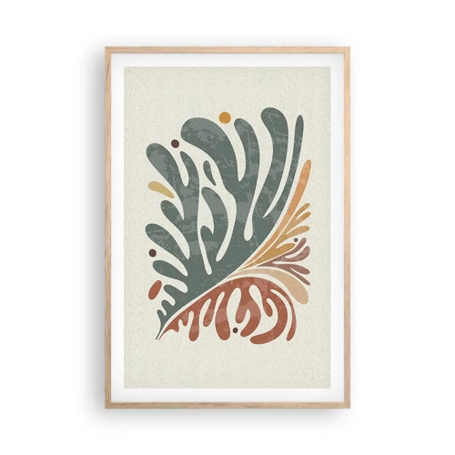Affiche dans un chêne clair - Poster - Feuille multicolore - 61x91 cm