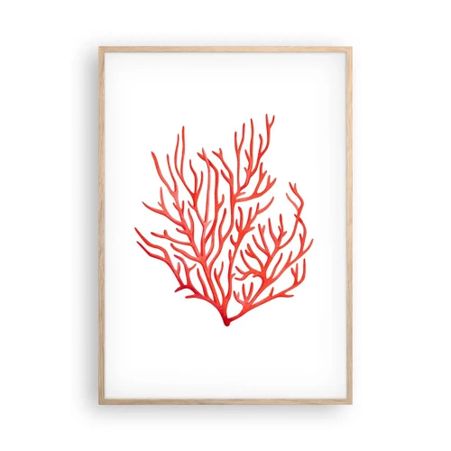 Affiche dans un chêne clair - Poster - Filigrane de corail - 70x100 cm
