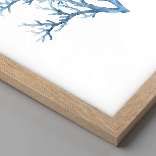 Affiche dans un chêne clair - Poster - Filigrane nautique - 30x30 cm