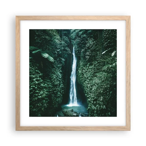 Affiche dans un chêne clair - Poster - Fontaine tropicale - 40x40 cm