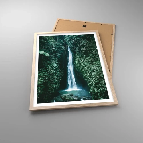 Affiche dans un chêne clair - Poster - Fontaine tropicale - 50x70 cm