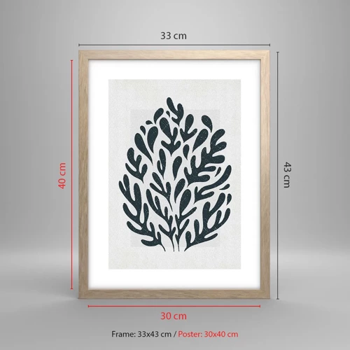 Affiche dans un chêne clair - Poster - Formes de la nature - 30x40 cm