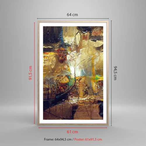 Affiche dans un chêne clair - Poster - Froid, tiède, chaud - 61x91 cm