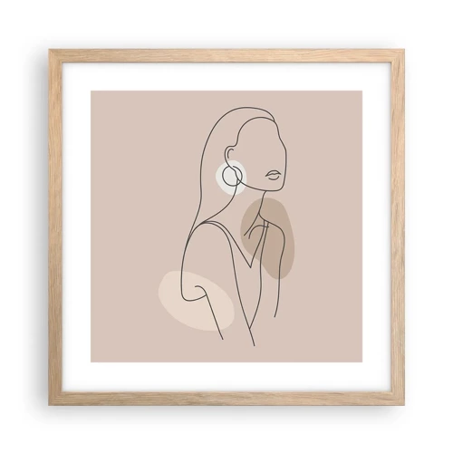 Affiche dans un chêne clair - Poster - Icone féminin - 40x40 cm