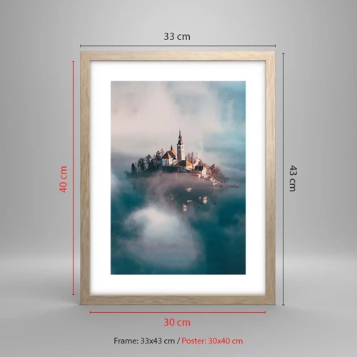 Affiche dans un chêne clair - Poster - Île de rêve - 30x40 cm
