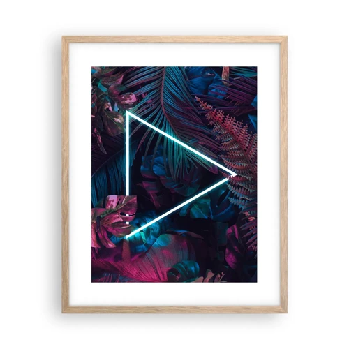 Affiche dans un chêne clair - Poster - Jardin de style disco - 40x50 cm