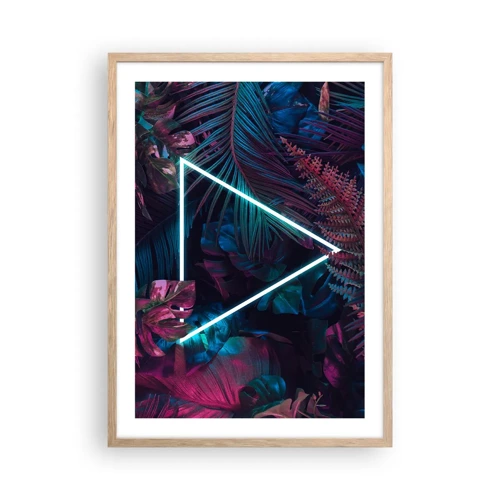Affiche dans un chêne clair - Poster - Jardin de style disco - 50x70 cm