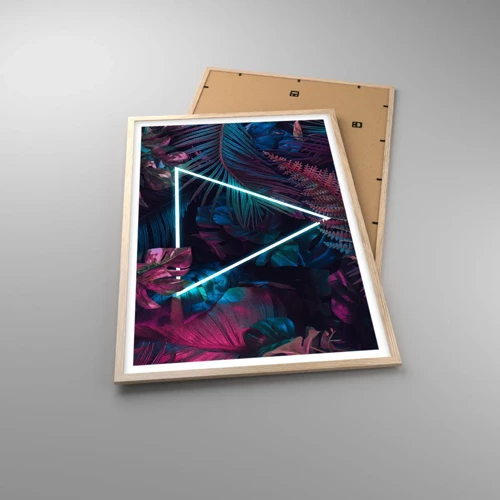 Affiche dans un chêne clair - Poster - Jardin de style disco - 61x91 cm