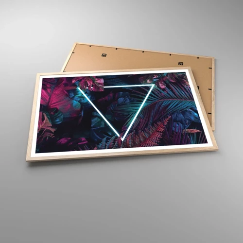 Affiche dans un chêne clair - Poster - Jardin de style disco - 91x61 cm