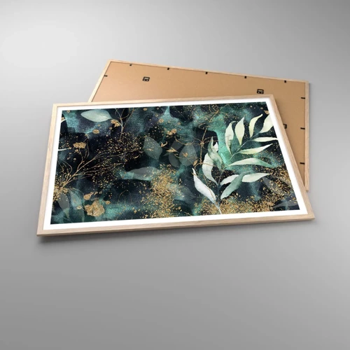 Affiche dans un chêne clair - Poster - Jardin magique - 100x70 cm