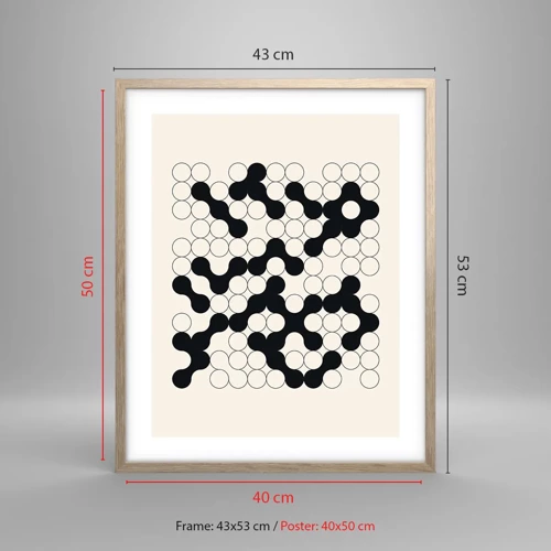Affiche dans un chêne clair - Poster - Jeu chinois – variation - 40x50 cm