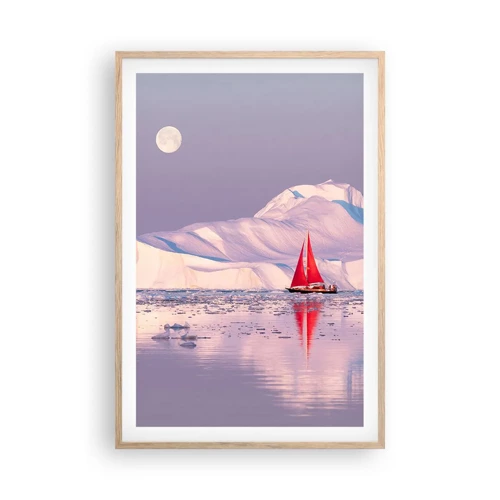 Affiche dans un chêne clair - Poster - La chaleur de la voile, le froid de la glace - 61x91 cm