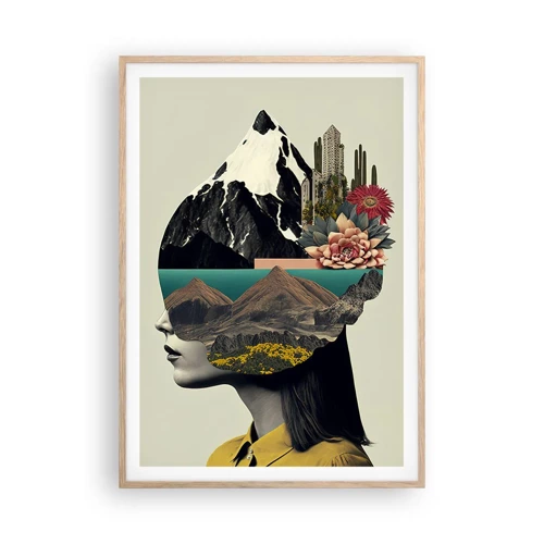 Affiche dans un chêne clair - Poster - La femme – toujours un mystère - 70x100 cm