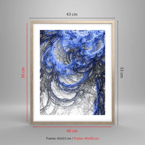 Affiche dans un chêne clair - Poster - La naissance d'une vague - 40x50 cm