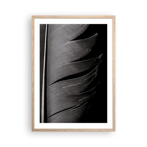 Affiche dans un chêne clair - Poster - La plume – un design magnifique - 50x70 cm